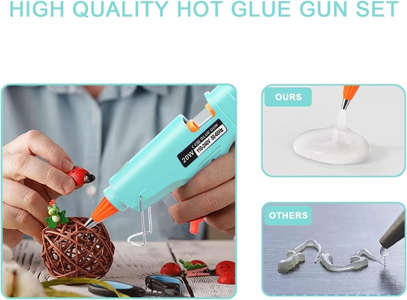 OUREPOCA Hot Glue Gun Kit Mini: Mini Hot Glue Guns Kit with 20 Sticks Melt Glue Gun Craft for School DIY Arts Home Quick Repairs Multi-application 2 Pack - Image 4